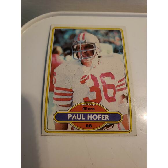 Paul Hofer 1980 Topps #178 - San Francisco 49ers RB - Picture 1 of 3